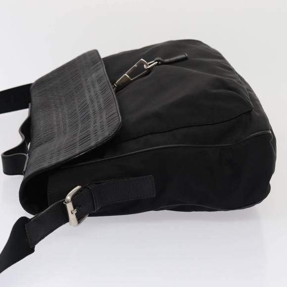 BURBERRY Nova Check Hand Bag Leather nylon 2way Black Auth bs16211 - Picture 4 of 16